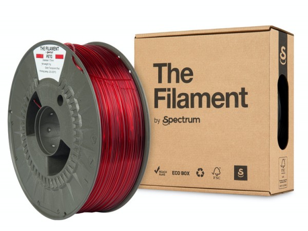 The Filament · PETG · TRANSPARENT RED · 1.75mm · 1kg