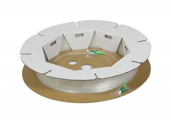 LWL-FTTH-Kabel 1G, transparent, OS2, G657.A2, 0,9mm, 250m, Vorkonfektionierte LC(APC) Stecker, Synergy 21,