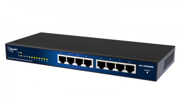 ALLNET ALL-SG8208M / 8 Port Gigabit Switch, smart managed, f