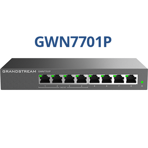 Grandstream GWN7701P, 8 Port Switch, 4 Port PoE+