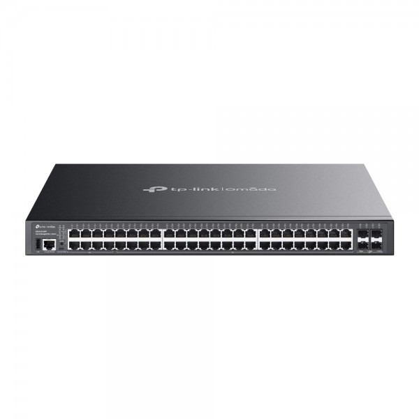 TP-Link Switch full managed Layer3 28 Port • 24x 1 GbE • 4x SFP+ Multi-Gig (2,5 Gbps) • PoE Budget bis zu 720 Watt • 24x PoE+ • Omada • SG5452XMPP(UN)