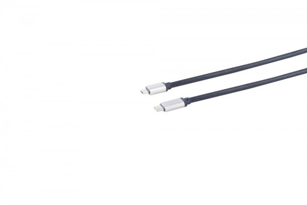 Kabel USB2.0, 0.5m, C(St)/C(St), 5A, Dunkelblau, Aluminium Stecker,