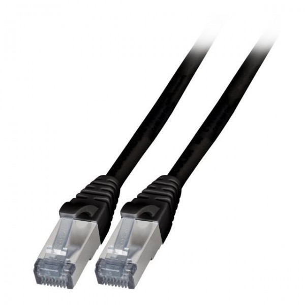 Patchkabel RJ45, CAT6A 500Mhz, 1m schwarz, S-STP(S/FTP), außen, hochflexibel, TPE, AWG26/7