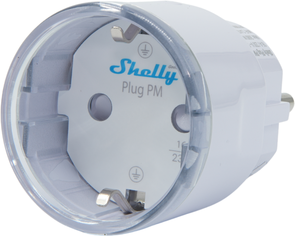 Shelly · Plug &amp; Play "Plug PM Gen3 White" · Smarter Energiezähler · Messfunktion · WLAN · BT · weiß