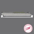 Rutenbeck Patch Panel, 19", CAT6A, 24xRJ45, Lichtgrau, Keystone, PP-UM-Cat.6A iso 10G-24/24/1
