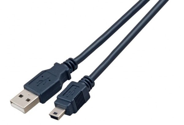 Kabel USB, A(St) =&gt; B(St)-mini 5-pol., 5.0m, USB2.0, schwarz