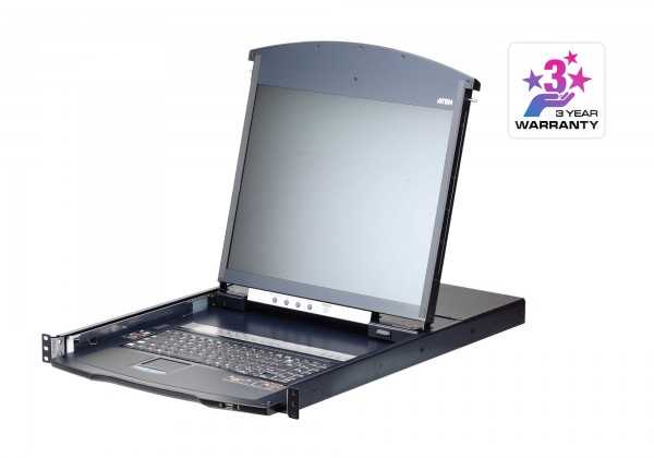 Aten KVM/TFT 16-fach, 19&quot; 1HE, incl.KVM/TFT 17&quot;, IP, Dual Rail,