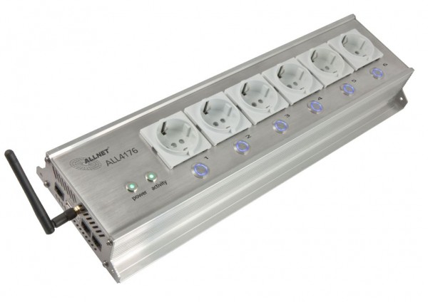 ALLNET MSR IO Central Switching Power Strip 6-way incl. Meter for Desktop &amp; 19&quot; Mounting &quot;ALL4176v3&quot; for IP Building Automation