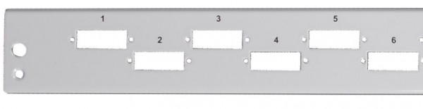 LWL-Patchpanel, zbh. Frontblende SC Duplex/LC Quad vertikal 12x, ohne Kupplungen, grau,
