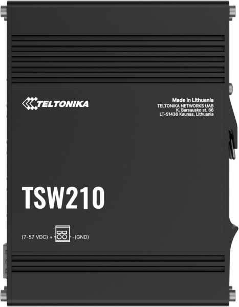Teltonika · Switch · TSW210 · 8 Port Gigabit Industrial unmanaged Switch, 2 SFP