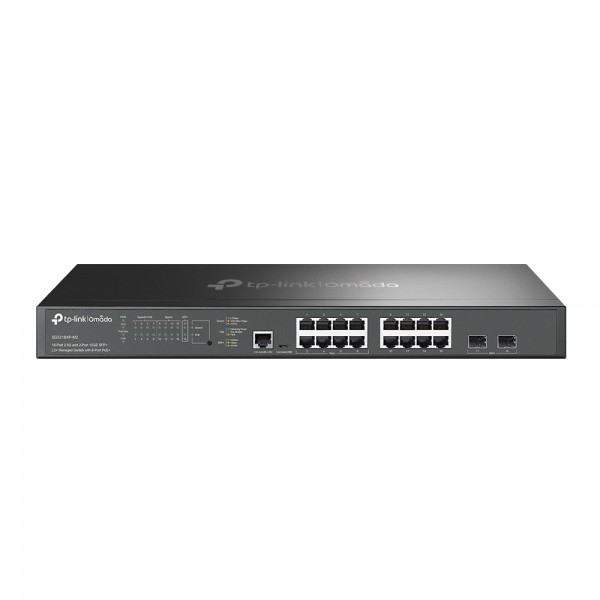 TP-Link Switch smart managed Layer2 18 Port • 8x 2.5 GbE POE • 8x 2.5 GbE • PoE Budget 150W • 2x SFP • 19" • Omada • SG3218XP-M2