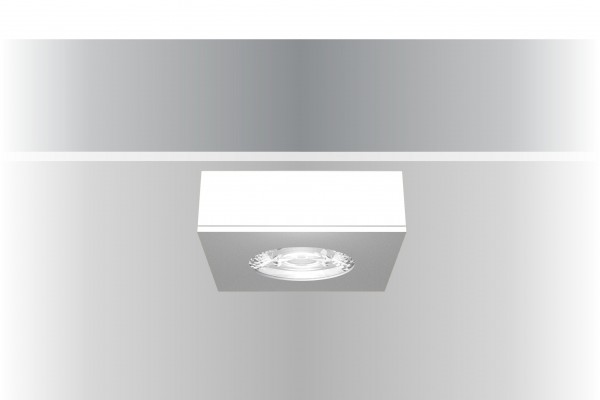 Synergy 21 LED recessed ceiling spot Helios silver, square, surface-mounted frame