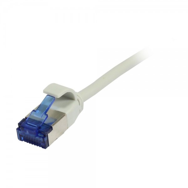 Patchkabel RJ45, CAT6A 500Mhz, 2m, grau, U/FTP, slimline rund d=3,8mm, TPE(Superflex), AWG32, Synergy 21