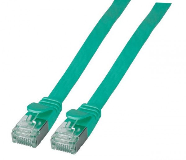 Patchkabel RJ45, CAT6A 500Mhz, 2m, grün, U/FTP,flach,