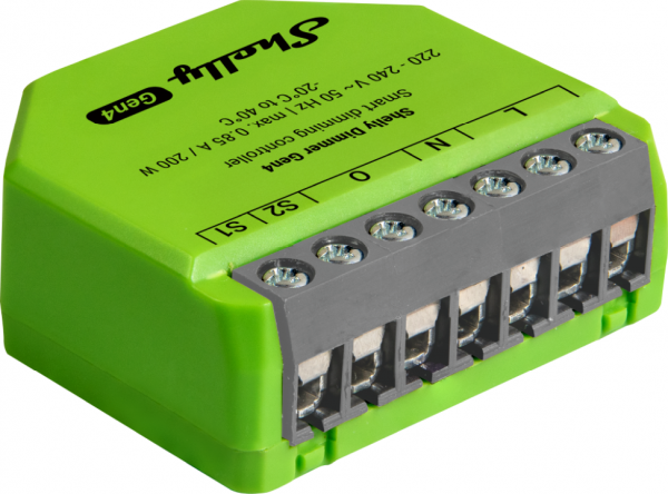 Shelly · Unterputz · "Dimmer Gen4" · Relais · LED Lichtcontroller · Messfunktion · WLAN · Zigbee · Matter · BT