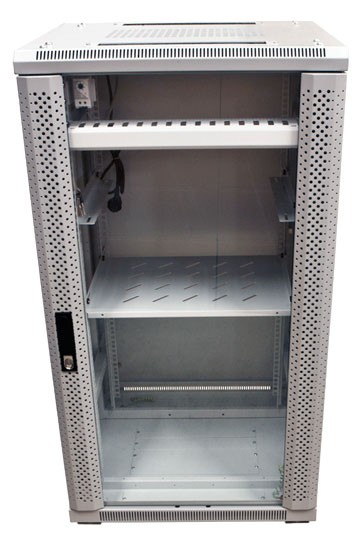 ALLNET 19&quot;Schrank, 22HE, B600/T 600mm, Glastür, Lichtgrau, S