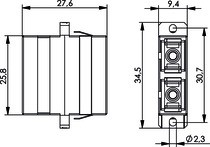 Telegärtner LWL, Kupplung SC Duplex Kupplung, Single- u. Multimode, Keramikhülse, Metallgehäuse,Telegärtner, SC Duplex Kupplung, Single- u. Multimode