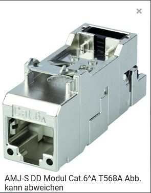 Telegärtner Modul, AMJ-S DD, CAT6A, TP/LSA, Snap-In, 2-Pack, (Keystone), T568A,