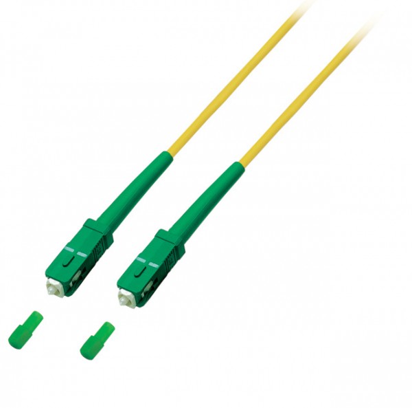 LWL-1-Faser-Patchk. 20mtr.SC(APC8Grad) - SC(APC8Grad), 9/125u,Schrägschliff, simplex