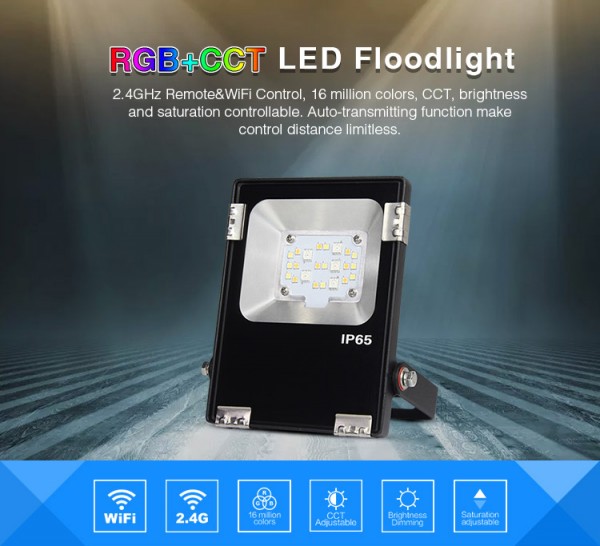 Synergy 21 LED floodlighter 10W RGB-WW (RGB-CCT) IP65 24V *Milight/Miboxer*