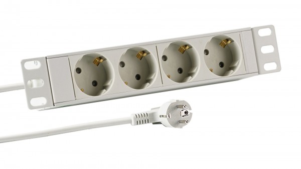 ALLNET 10"zbh. Steckdosenleiste, 4xDosen(CEE7)->1xStecker(CEE7),