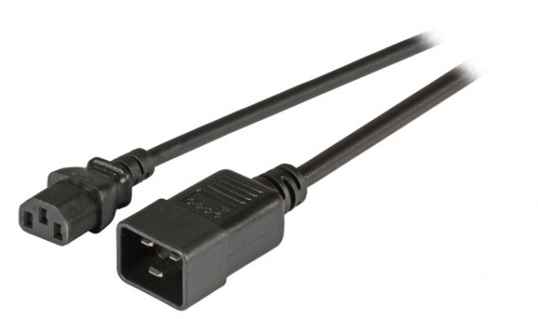 Netzkabel 230V Kaltgeräte IEC-C13(Buchse)/Kaltgeräte IEC-C20(Stecker), 3m, 3x1mm²,