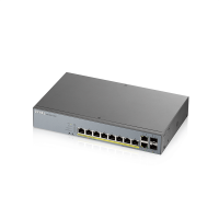 Zyxel Switch smart managed Layer2 12 Port • 10x 1 GbE • PoE Budget 130 Watt • 8x PoE at • 2x SFP... Zyxel Switch smart managed Layer2 12 Port • 10x 1 GbE • PoE Budget 130 Watt • 8x PoE at • 2x SFP • 19" • GS1350-12HP