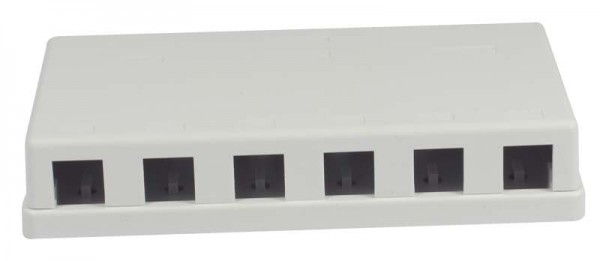 Patch Panel 6xTP, CAT6A, incl.Keystone Short, Aufputz ABS, Weiss, Synergy 21,