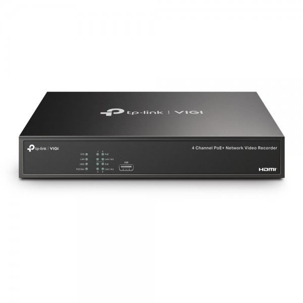 TP-Link - 4 Channel PoE Network Video Recorder - VIGI NVR1004H-4P