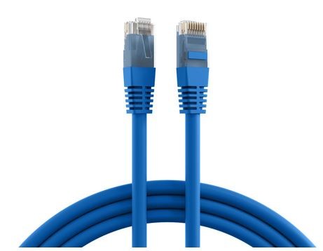 Patchkabel RJ45, CAT6 250Mhz, 0.5m blau, UTP(U/UTP); PVC, CCA,