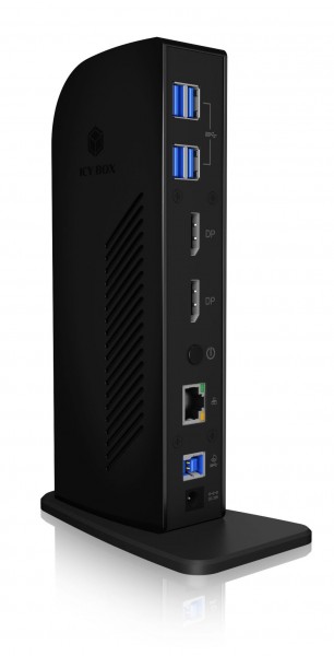 ICY Box Adapter, USB 3.0 C Docking Station -&gt; Ethernet LAN 1000Mbit2xDP6xUSB3.0 A/Audio, IB-DK2242AC,