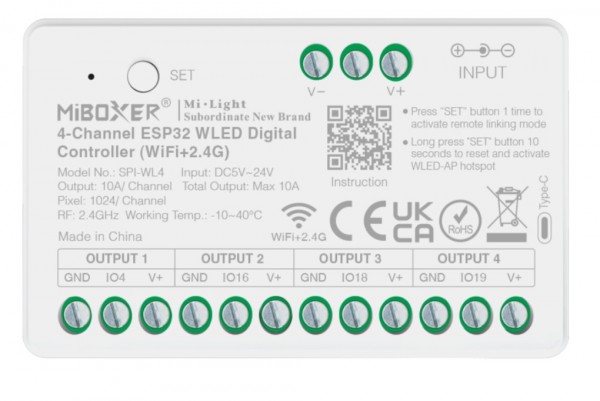 Synergy 21 Pixel LED Controller SPI-Serie WLED (2.4GHz+Wifi) 4 Kanäle *Milight/Miboxer*