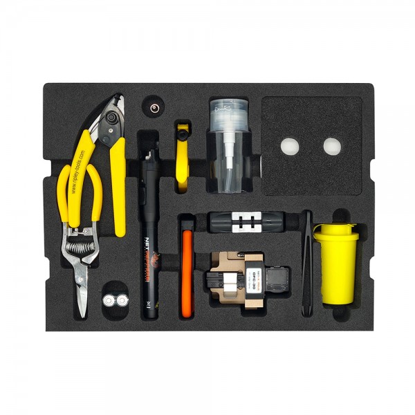 NetPeppers LWL Glasfaser, Werkzeugkoffer/INSTALLATIONSKIT, mit Spleißschutzpresse TELENT und Cleaver,