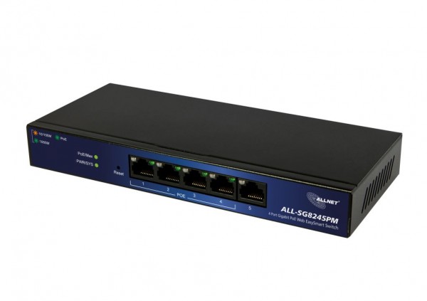 ALLNET ALL-SG8245PM / managed 5 Port Gigabit Switch, 4x PoE