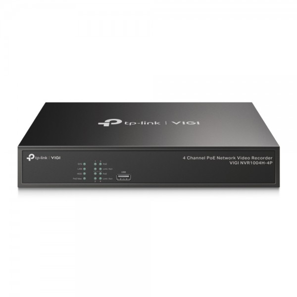 TP-Link - 4 Channel PoE Network Video Recorder - VIGI NVR1004H-4P