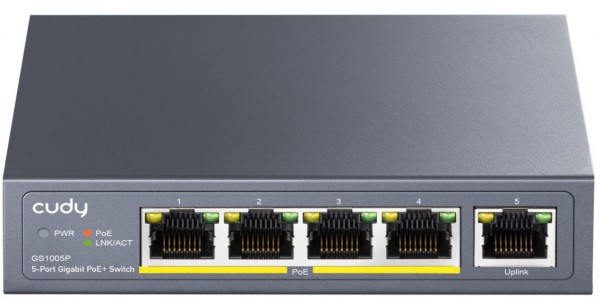 Cudy 5-Port Gigabit PoE+ Switch 60W, GS1005P