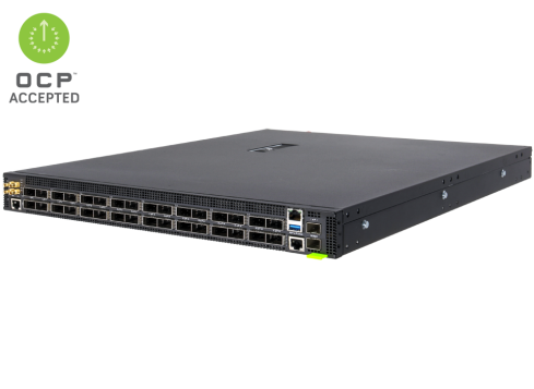 EdgeCore Switch full manged 32 Port • 32 x 400G QSFP-DD • 19&quot; 1 HE • Datacenter Switch • Back-to-front • DCS510 • 9716-32D-O-AC-B