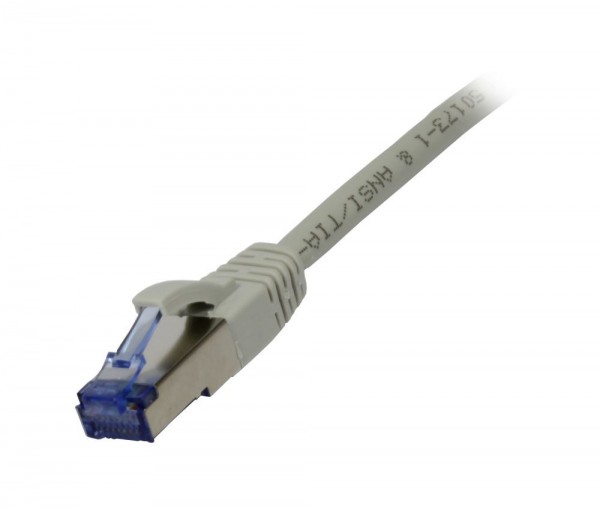 Patchkabel RJ45, CAT6A 500Mhz, 7.5m, grau, S-STP(S/FTP), Komponent getestet(GHMT certified), AWG26, Synergy 21