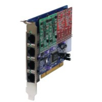 Digium 1A4A04F 4 Port 2-FXS/2-FXO PCI Card with EC
