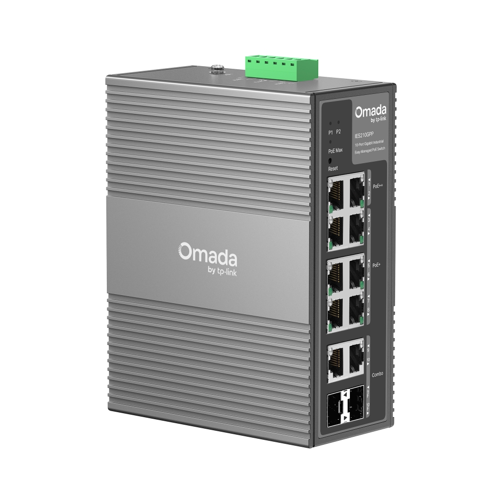 TP-Link Omada IES210GPP Netzwerk-Switch Managed Gigabit Ethernet (10/100/1000) Power over Ethernet (PoE) DIN rail Grau