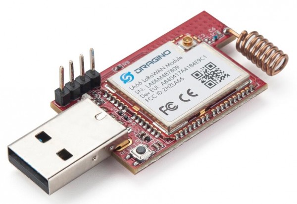 DRAGINO · LoRa · LA66 USB-Adapter mit Gehäuse &amp; SMA· LA66-EU868