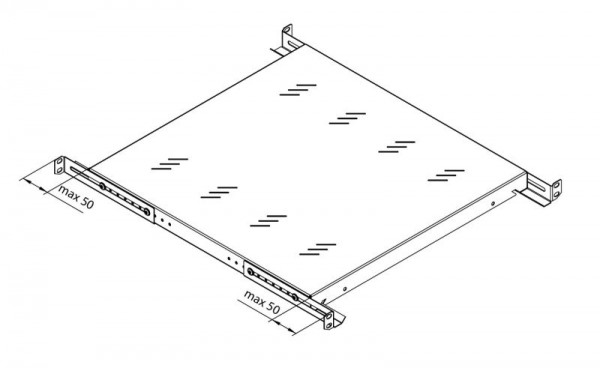 Triton 19&quot;zbh. Zwischenboden, 650mm, vorn/hinten, Lichtgrau,