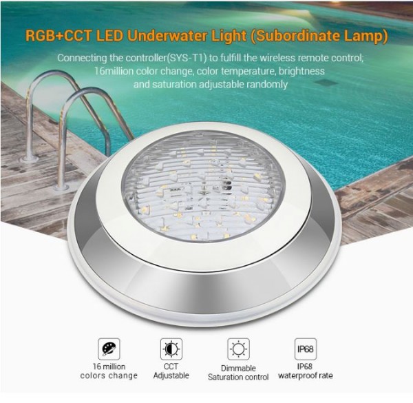 Synergy 21 LED subordinate pool light 12W RGB+CCT with RF and WLAN *Milight/Miboxer*