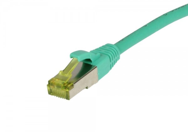 Patchkabel RJ45, CAT6A 500Mhz, 0.5m, grün, S-STP(S/FTP), TPE/LSZH(Ultraflex), AWG26, mit CAT7 Rohkabel, Synergy 21
