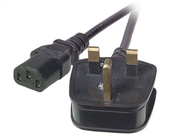 Netzkabel 230V UK-Stecker/Kaltgeräte IEC-C13(Buchse), 2m,Black