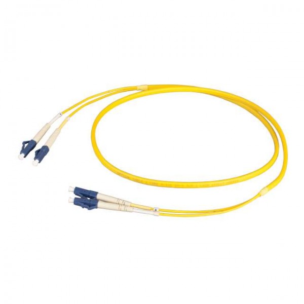 LWL-2-Faser-Patchk. 10mtr.LC-LC, 9/125um, Flat Twin(doppelter Mantel)