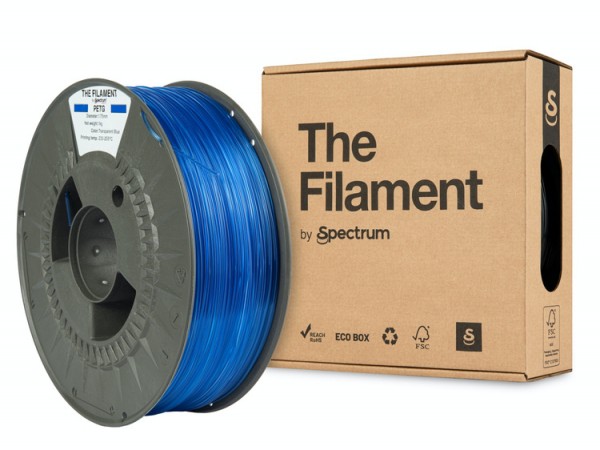 The Filament · PETG · TRANSPARENT BLUE · 1.75mm · 1kg