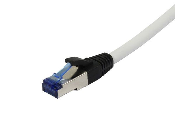 Patchkabel RJ45, CAT6A 500Mhz, 1.0m, weiss, S-STP(S/FTP), PUR(Superflex), Außen/Outdoor/Industrie, AWG26, Synergy 21