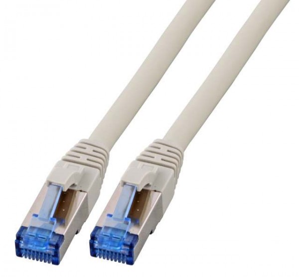 Patchkabel RJ45, CAT6A 500Mhz, 3m, grau, S-STP(S/FTP), TPE(Superflex), mit Cat.7 Rohkabel,