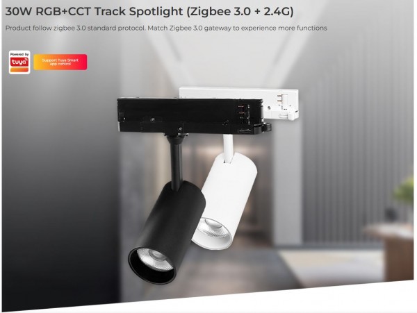 Synergy 21 LED Track Spotlight 30W RGB-CCT Zigbee 3.0 + 2.4G schwarz*Milight/Miboxer*